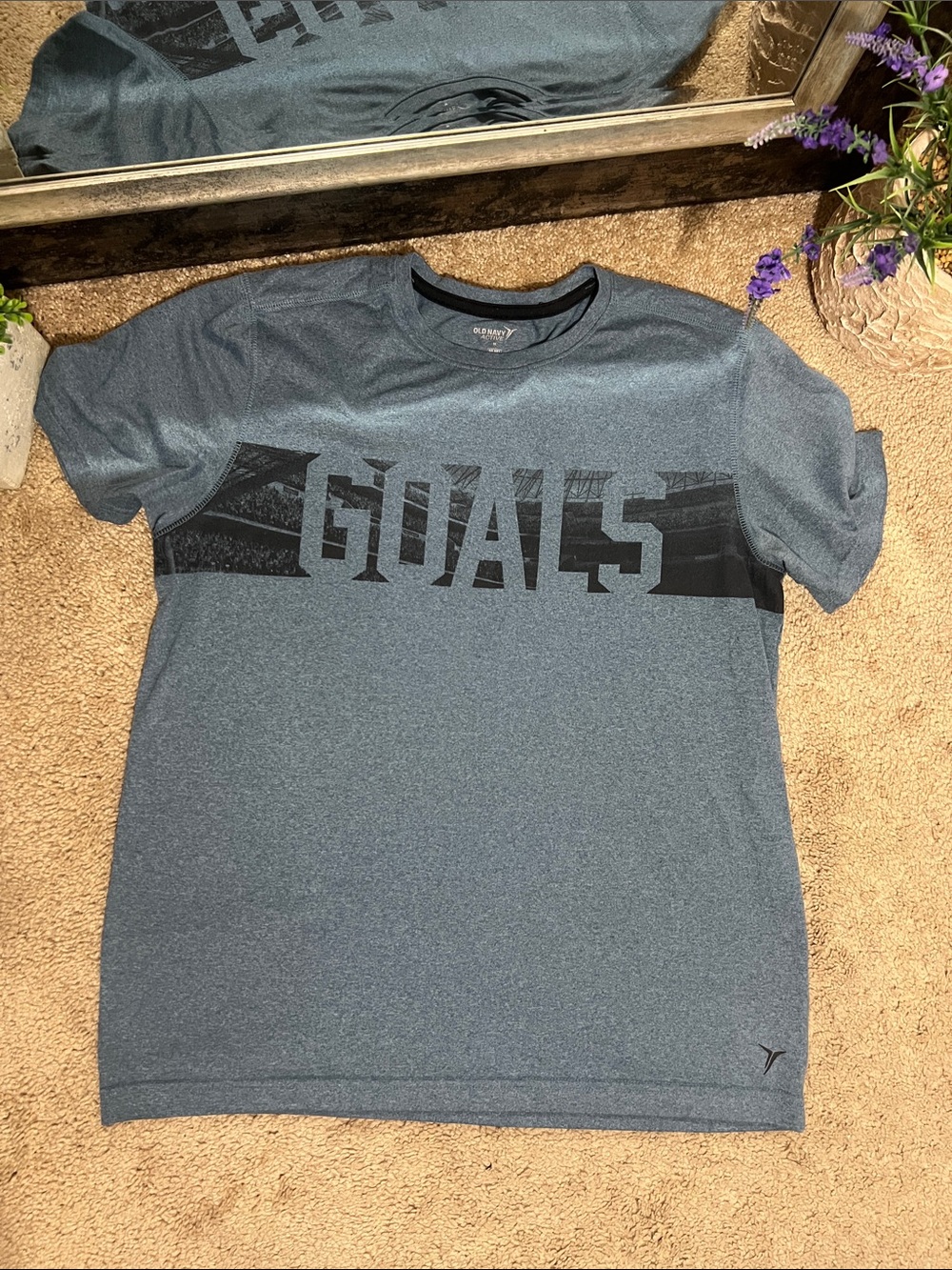 Men's Goals Graphic Performance Tee - Slate Blue